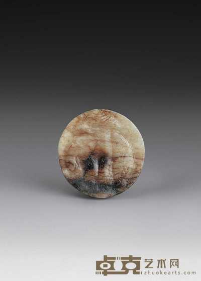 唐 玉瑞兽饰板 直径4.6cm